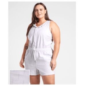 Athleta Farallon Printed Romper Spliced Magic Veil Gray